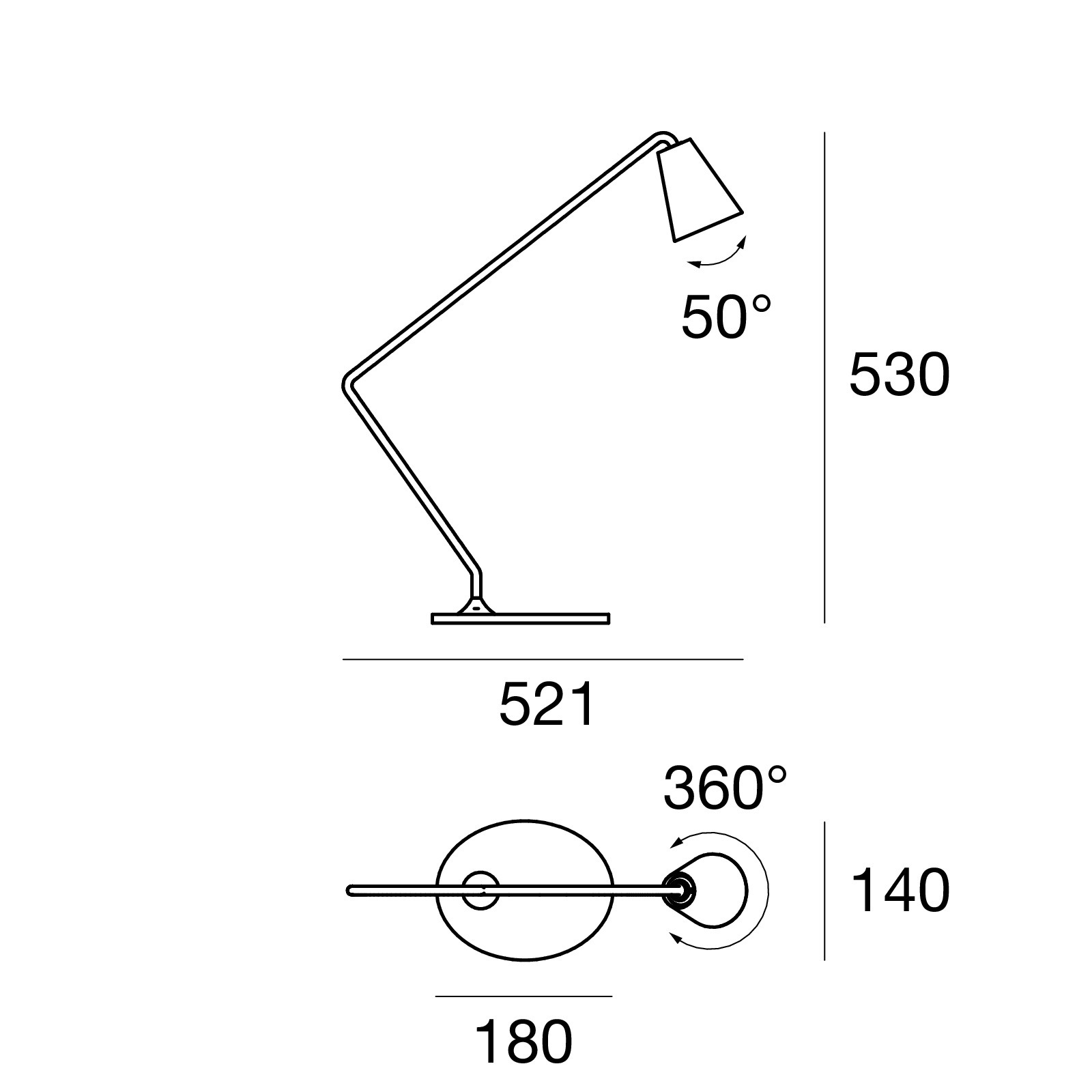Linea Light 7282 grigio Conus LED лампа настольная 91046 - Вид №3