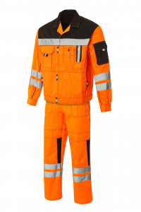 61861 Костюм "Профессионал-2" с СВП оранжево-черный  Летняя спецодежда  размер 44-46/158-164
