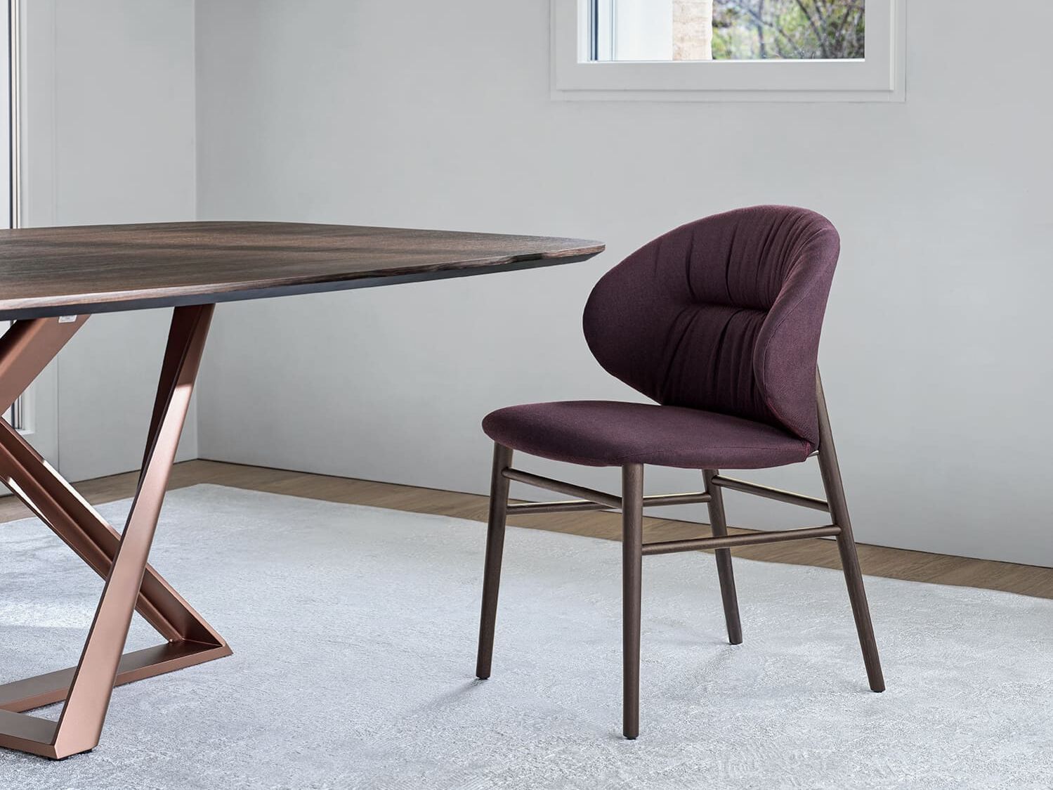 Прямоугольный обеденный стол из стали и дерева Bontempi Casa Millennium ARCH-00040042 - Вид №4