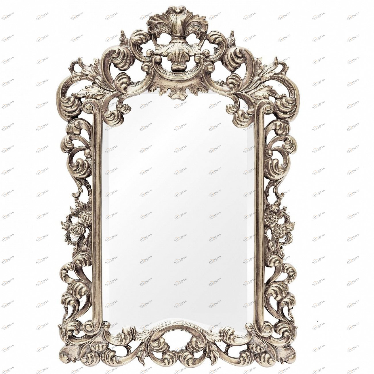Зеркало настенное 91,5х61 см античное серебро Bogeme Silver ART-ZERKALO ДИЗАЙНЕРСКИЕ 00-3884082 Зеркальный;серебро 