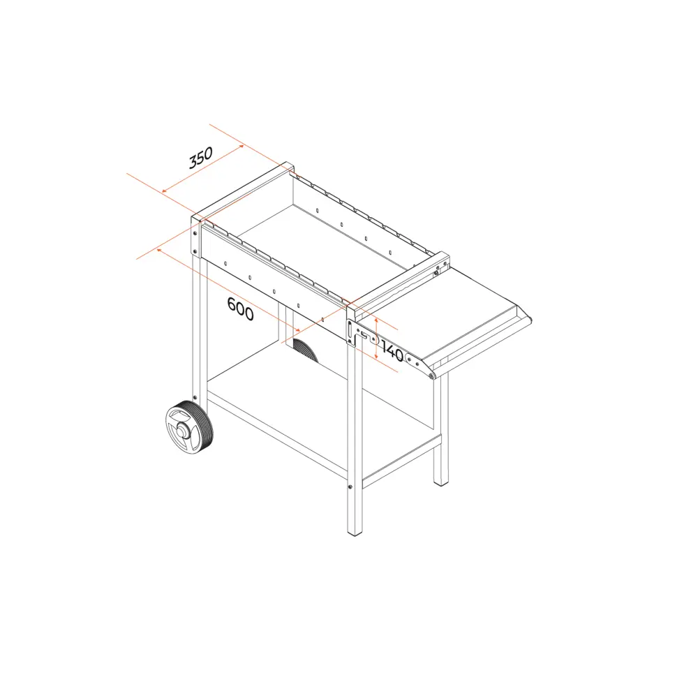 GRATAR Мангал МАН 202 с колесами и полками для комфортного отдыха 82490239 STLM-0028408 - Вид №7