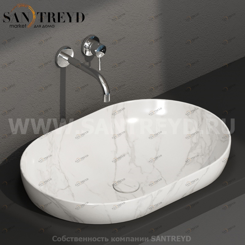 B6O61AC Встроенная раковина под столешницу овальная Ceramica Globo T-EDGE