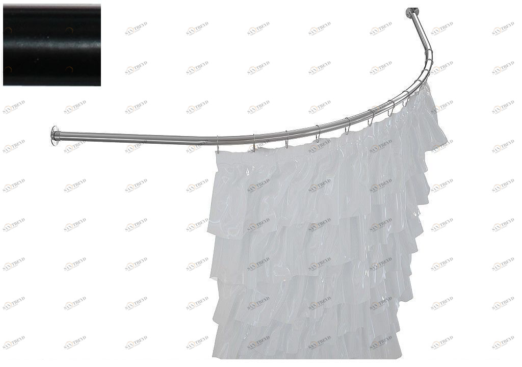 Карниз для ванны Aquanet Santiago полукруглый 160x160 черный 00241553