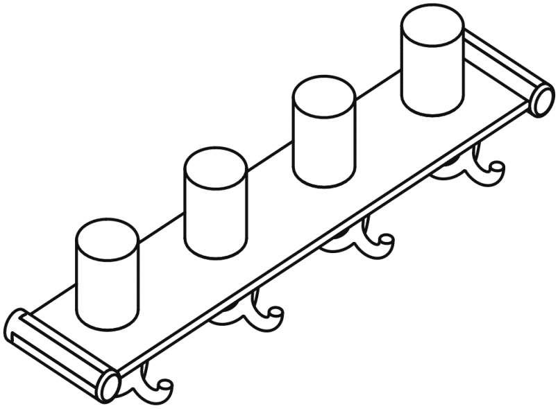 800.03.402 Подставка для зубных щеток с крючками, 4 места HEWI Kids - Вид №7