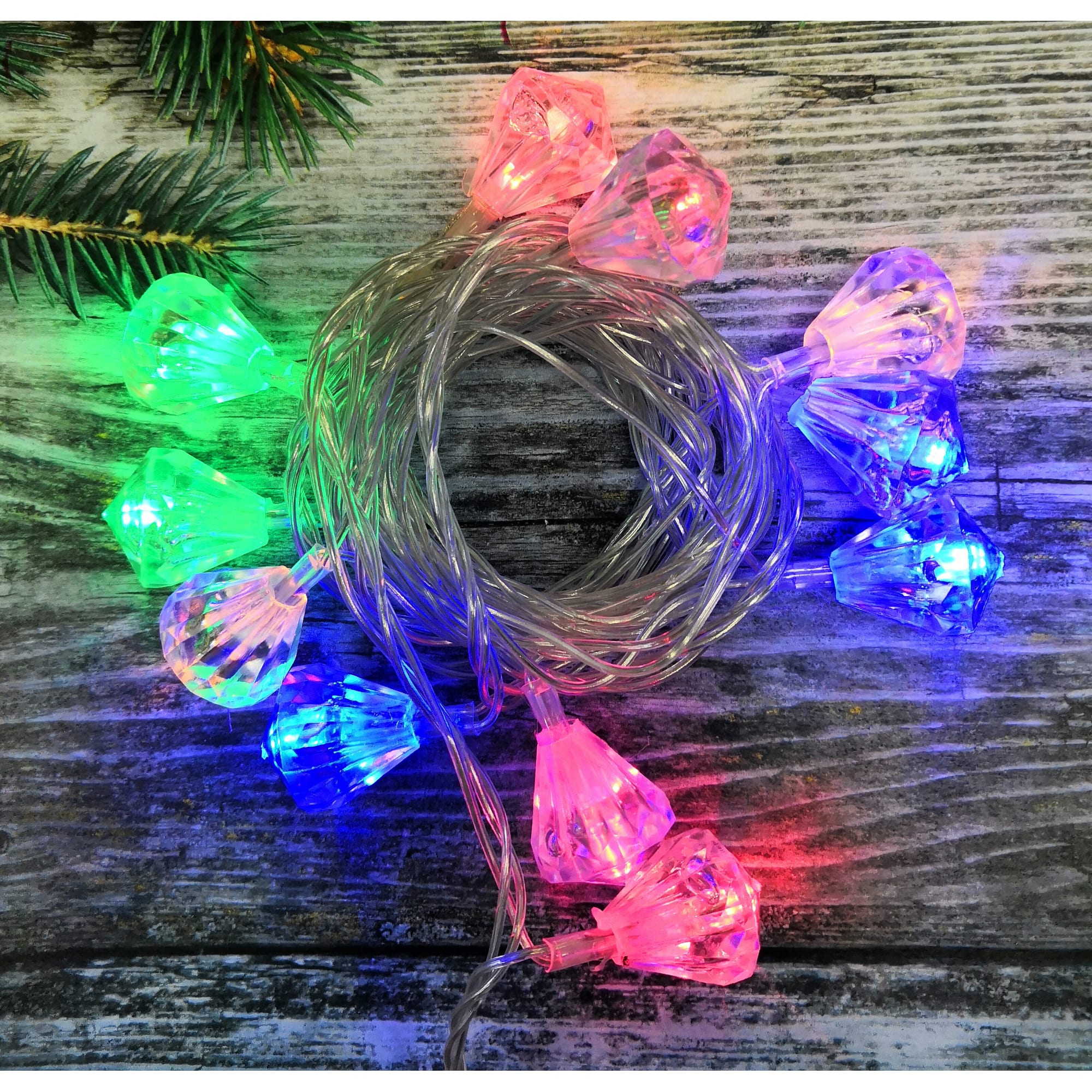 82309546 Электрогирлянда комнатная нить «Алмазы» 5.5 м 20 LED мультисвет Santreyd 