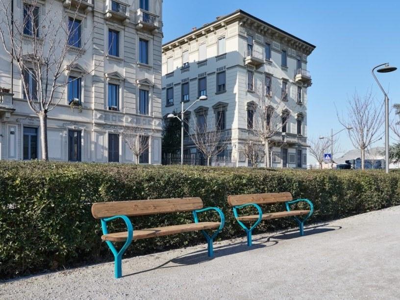 VESTRE Деревянная скамейка в современном стиле с подлокотниками со спинкой Folk sun-id-1465626 - Вид №4