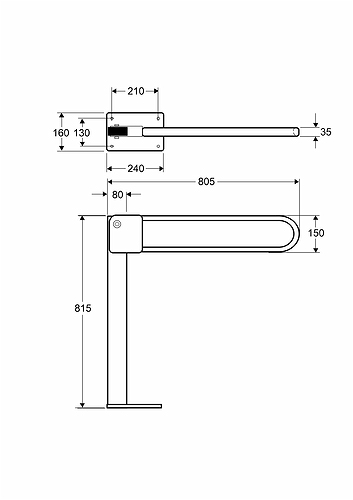 98057 Подлокотник для унитаза IFO 98057, Подлокотник напольный IFO SIGN - Вид №3
