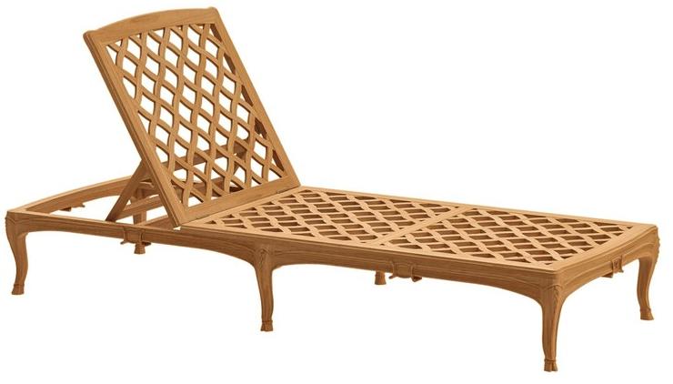 ASTELLO Садовая кушетка из тикового дерева Fleur de lys sun-id-1493384 - Вид №3