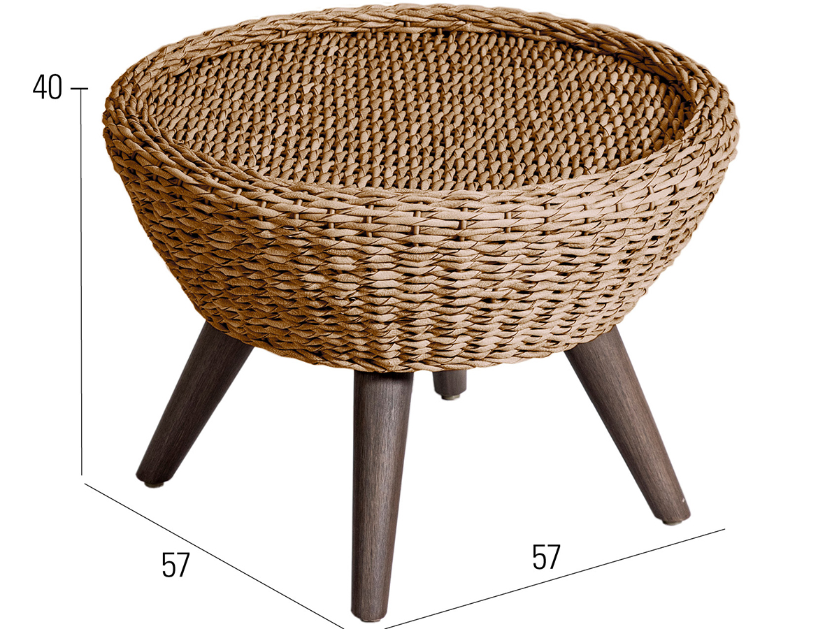 68.00.0864 Приставной столик / подставка для ног Ocean twist natural Mbm - Вид №1