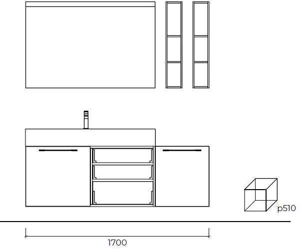 Cerasa Тумба под умывальник из ламината с раздвижной дверцей Cartabianca sun-id-1492151 - Вид №5