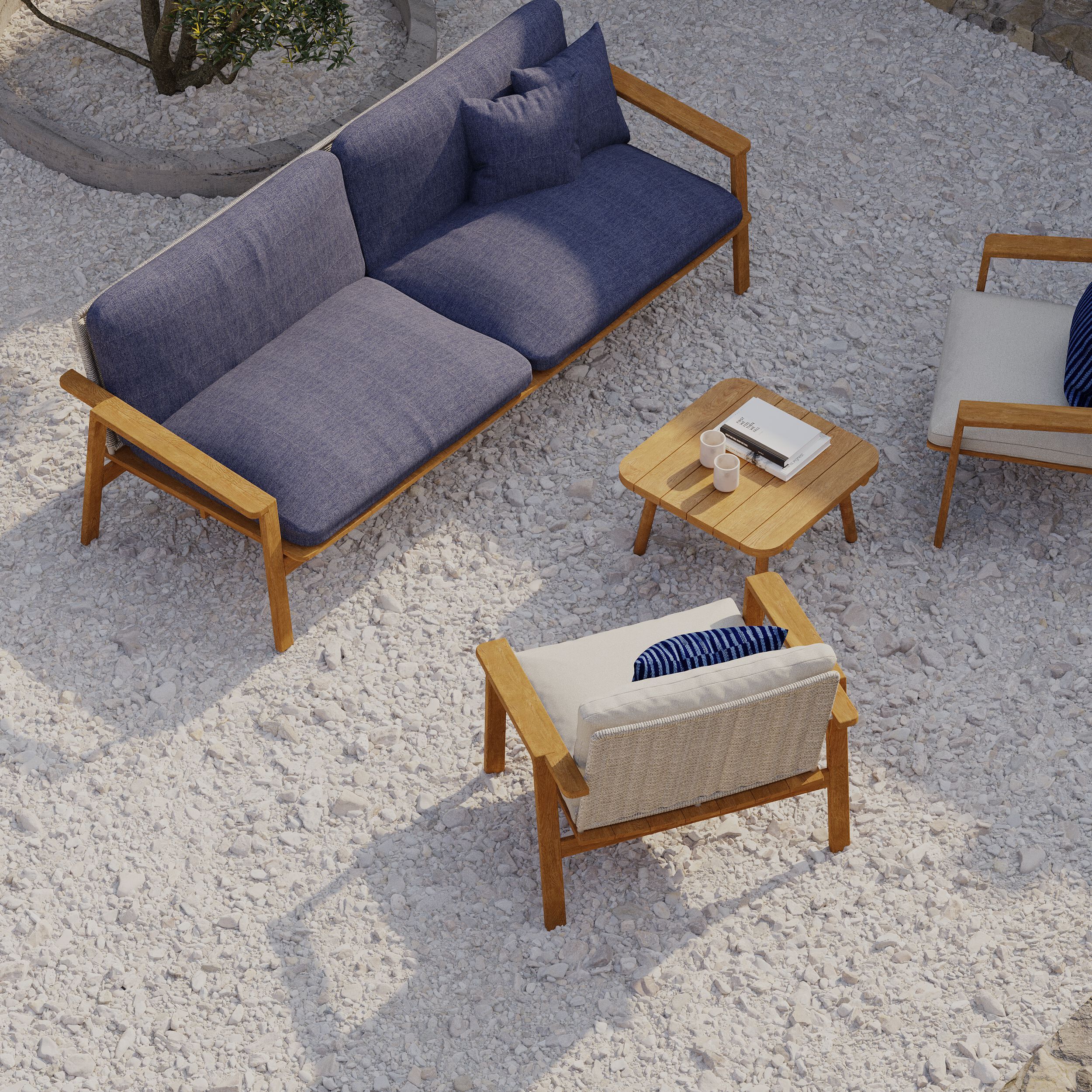 2-местный диван из ткани и тика YAAZ Denk ARCH-00080377 - Вид №6