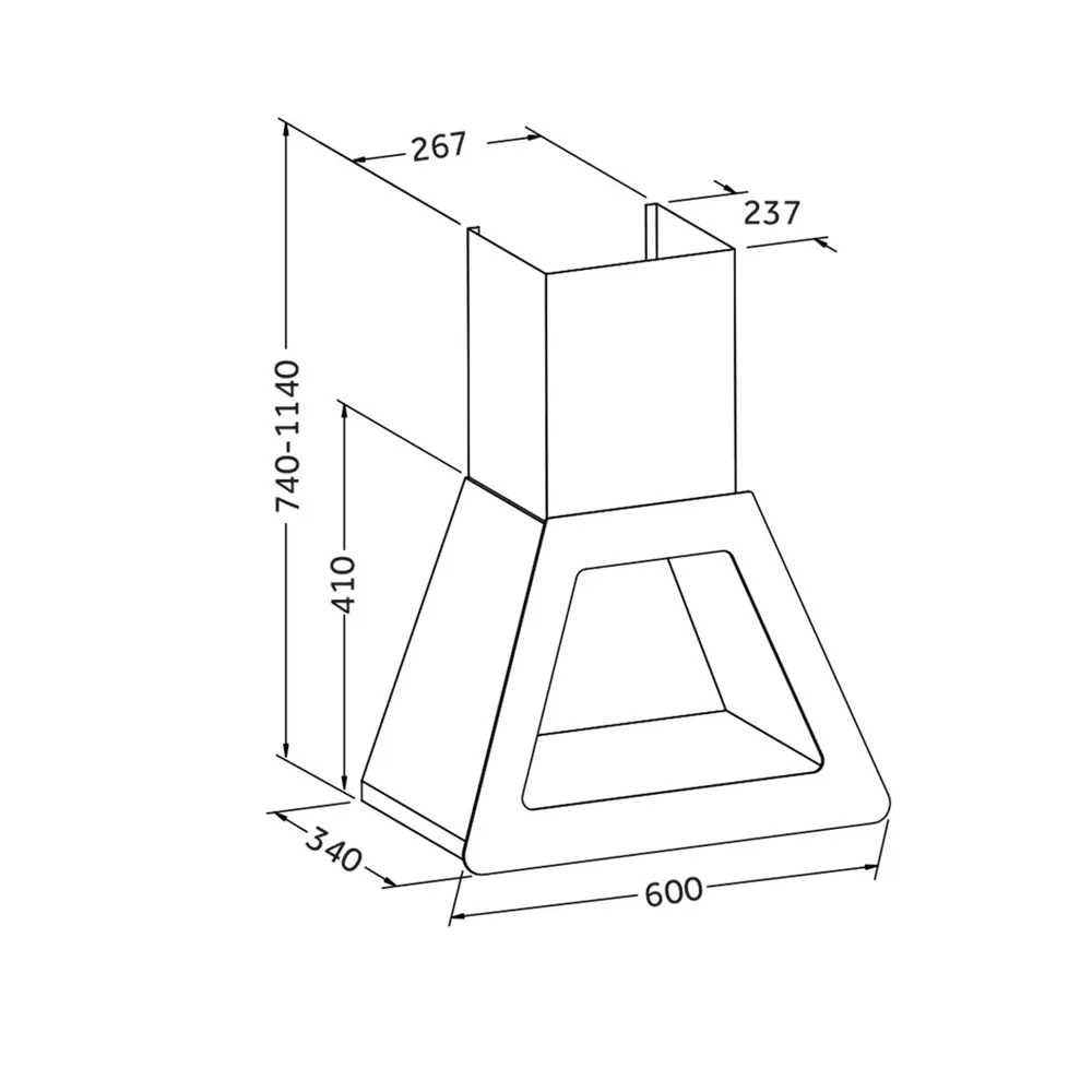 Вытяжка купольная Ore Viking 60 SG 60 см цвет чёрный STLM-2002191 - Вид №8