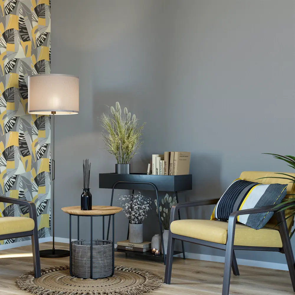 Обои флизелиновые Palitra Life Poezia темно-серые 1.06 м PL72633-40 89447016 STLM-2179016 - Вид №5