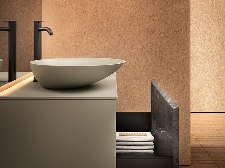 Мраморный подвесной умывальник со встроенной раковиной Inbani слой ARCH-00008322 - Вид №3