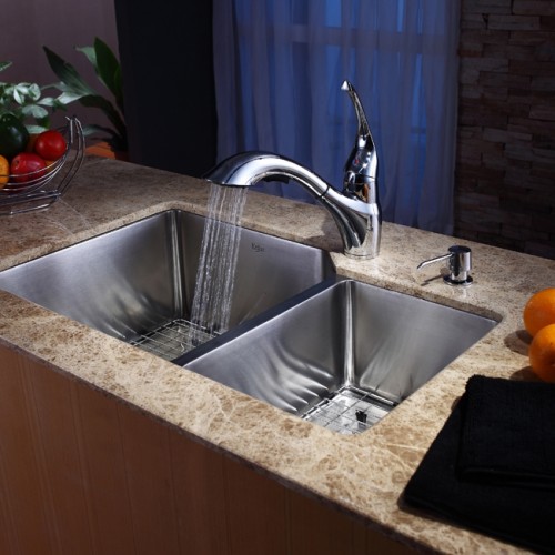 KHU123-32-KPF2210ORB-KSD30ORB Накладная раковина на столешницу  прямоугольная Krausru 