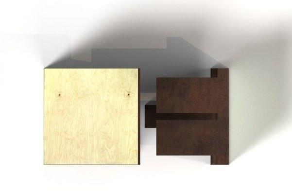 TrackDesign Низкий табурет из кортеновского дерева и дерева  Sp0472000  - Вид №8