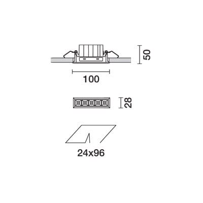 Литье под давлением алюминиевый светодиодный светильник для потолков iGuzzini Laser Blade XS ARCH-00042635 - Вид №4
