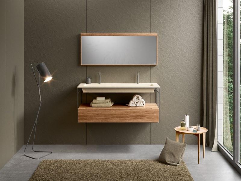 Acquabella Подвесная тумба под умывальник из акрона © и дерева Integra sun-id-1475673 - Вид №3