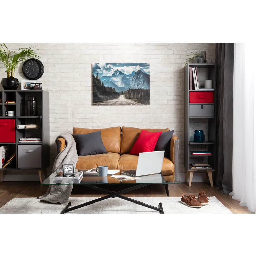 Стеллаж Spaceo KUB 4 секции 36x139x31.5 см ЛДСП цвет графит 82731872 STLM-2103032  - Вид №8