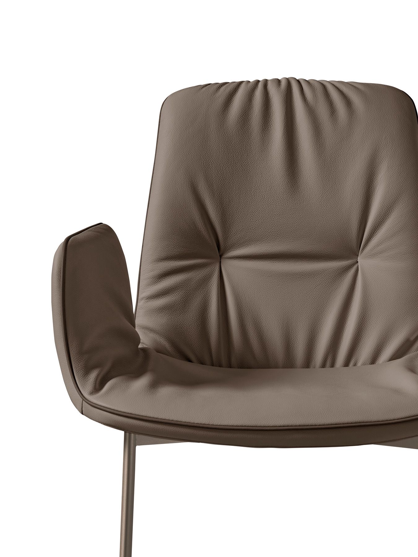 Кожаный мягкий консольный стул с подлокотниками EFORMA Лиза ARCH-00146823 - Вид №2