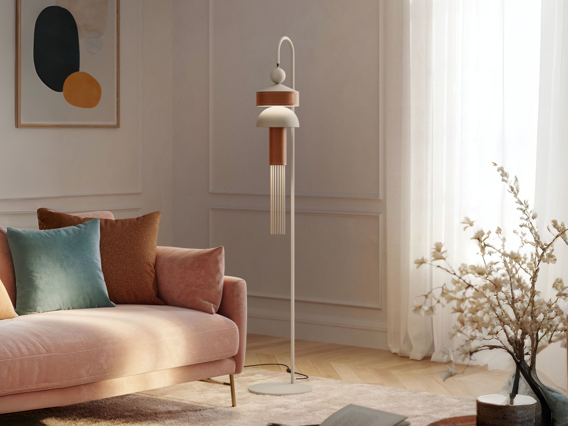 Окрашенный металлический светодиодный торшер Masiero кисточки ARCH-00107216 - Вид №1