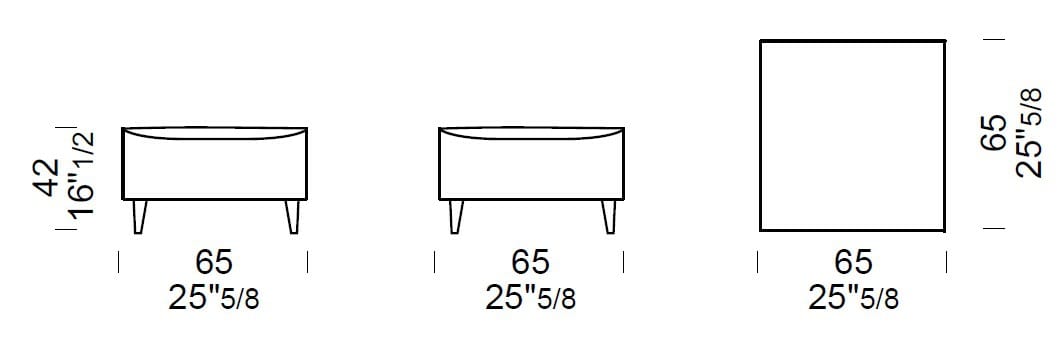 Кожаный прямоугольный пуф Borzalino ARCH-00084599 - Вид №2