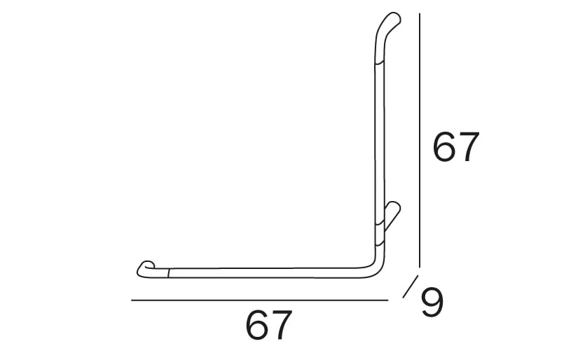 Угловая фиксированная вертикальная ручка для ванной комнаты INDA® комфорт ARCH-00077773 - Вид №6