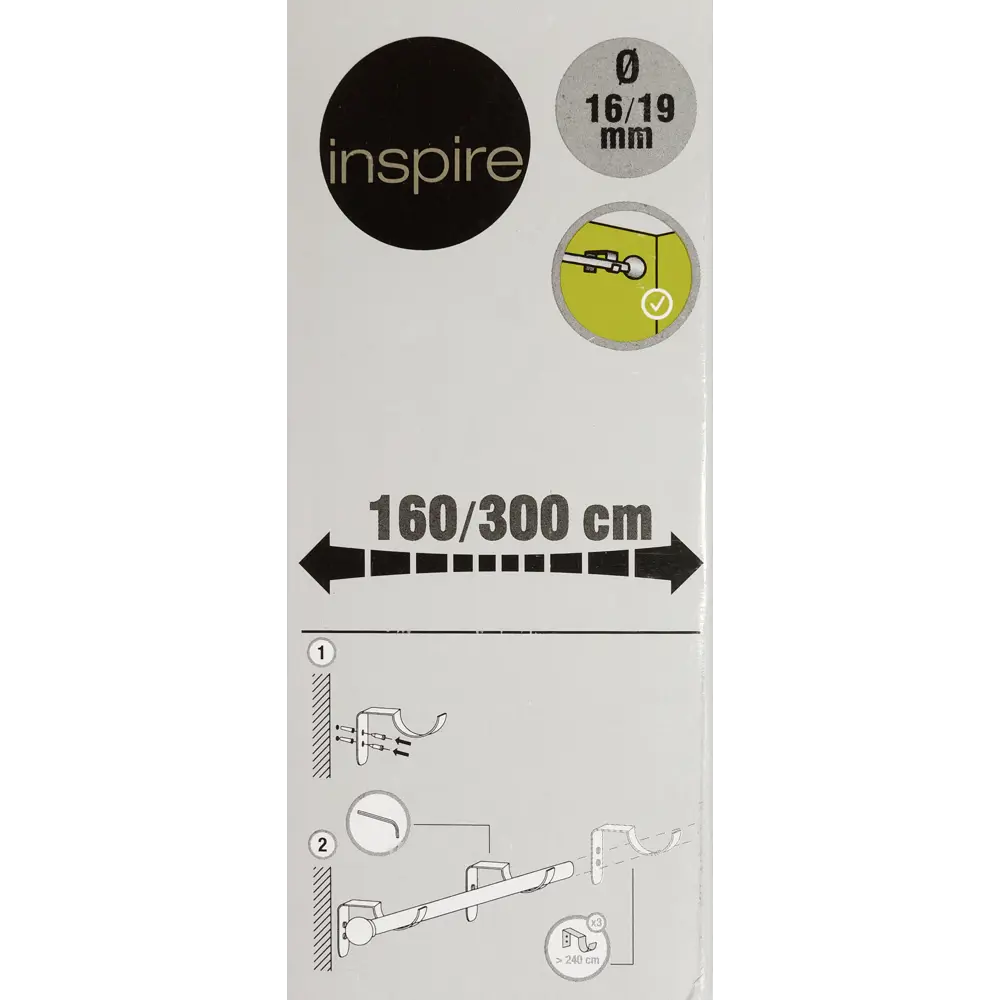 Карниз одноярдный раздвижной Inspire Шар 160-300 см цвет чёрный 81976816 STLM-2113040  - Вид №3