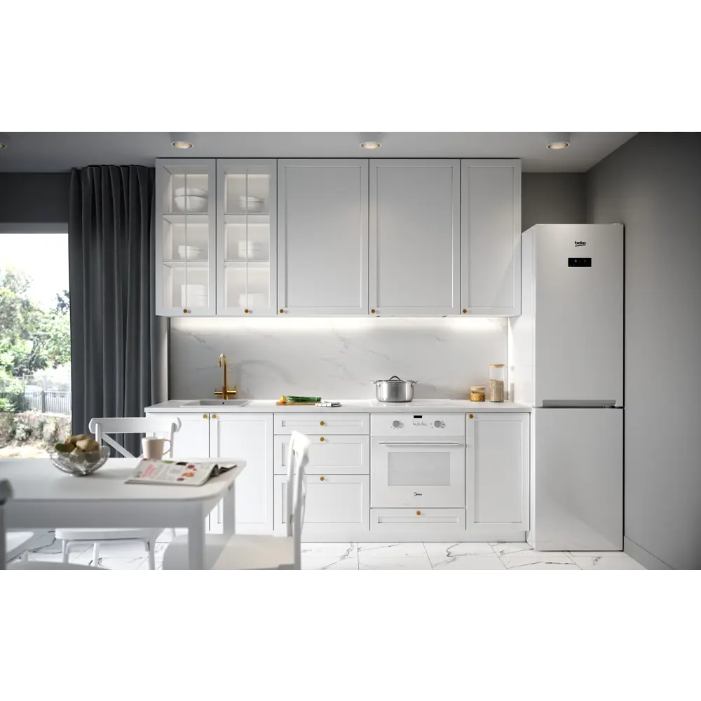 Фасад кухонный DELINIA ID Ньюпорт 80x38 см матовый белый с филенкой 82010387 STLM-0863928 - Вид №3