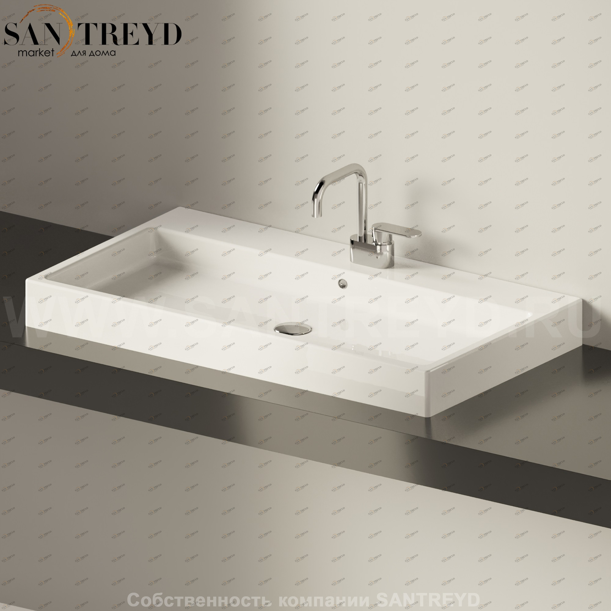 5051INC9016 Накладная раковина на столешницу  прямоугольная Ceramica Flaminia Acquagrande