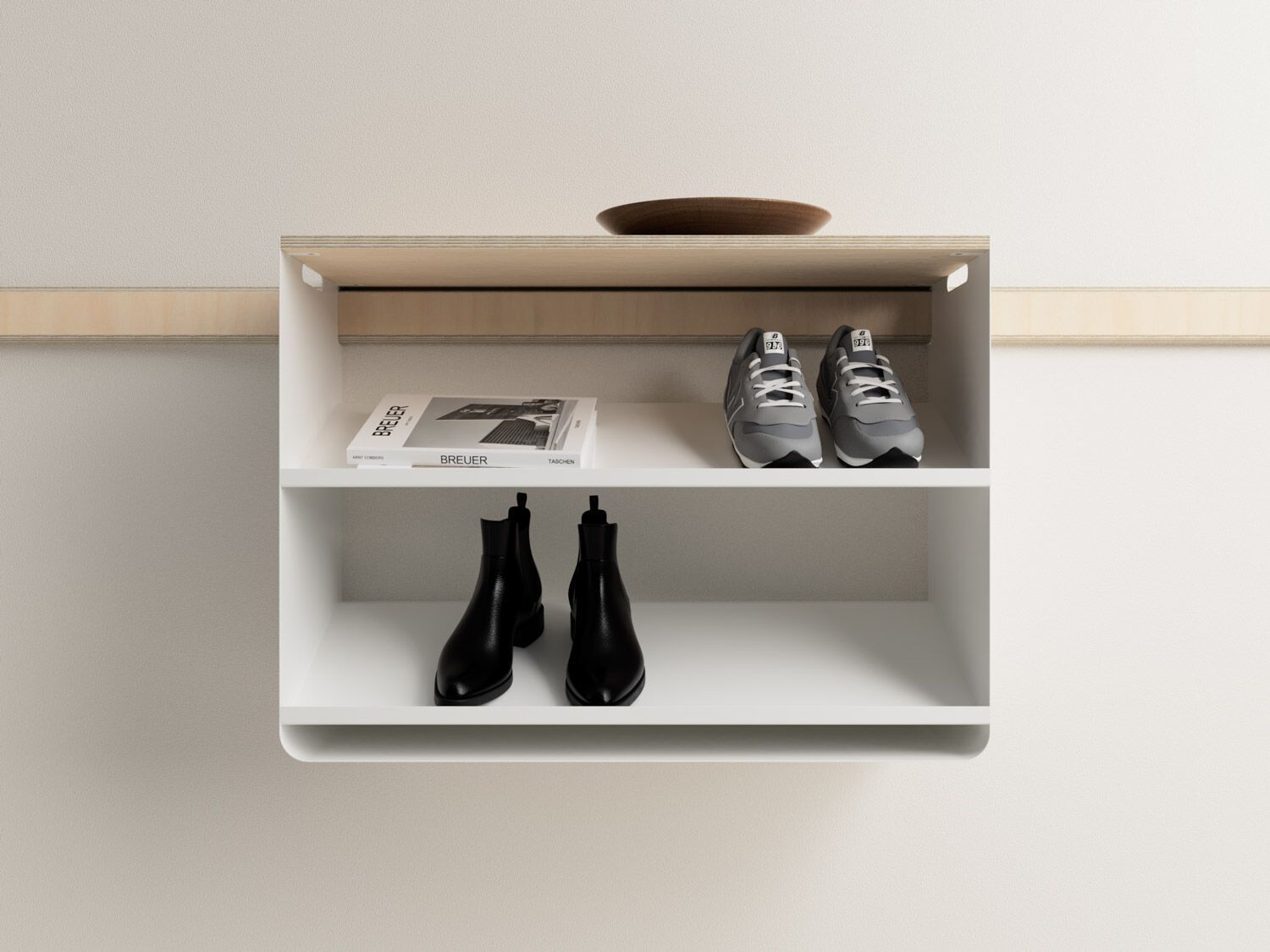 Настенная деревянная секционная прихожая Variand Furniture E05 ARCH-00019550 - Вид №13