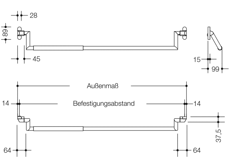 PS160XA2060 Бар паники в соответствии с DIN EN 1125 HEWI Neuheiten BB  - Вид №1