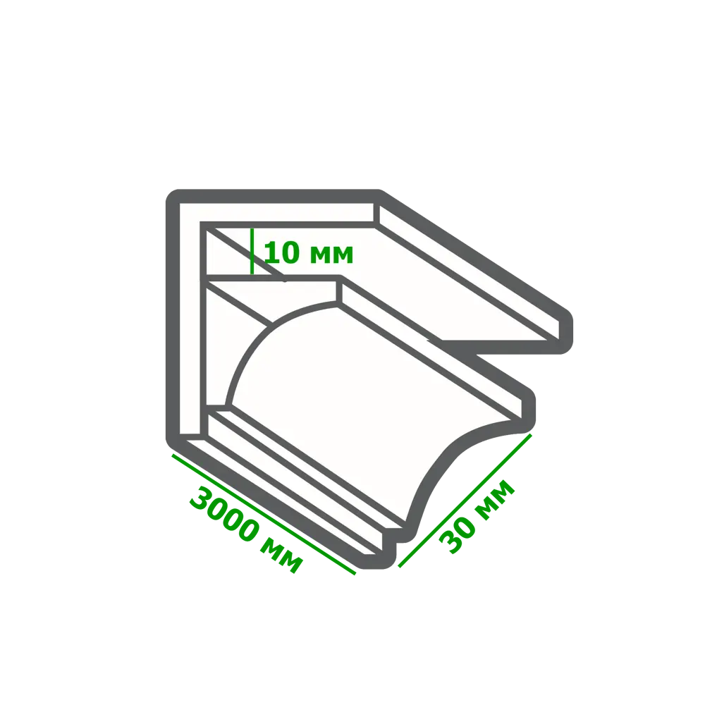 Плинтус ПВХ потолочный для панелей T8/10 мм Белый 3000 мм 15496643 STLM-2092368 РСП  - Вид №1