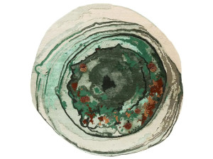 Ковер ручной работы из шерсти, бамбукового шелка, вискозы и джута