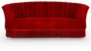 KOKET Изогнутый 3-х местный бархатный диван Sevilliana