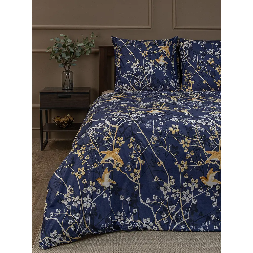 Комплект постельного белья Amore Mio Делигт евро полисатин синий STLM-2010714 - Вид №6