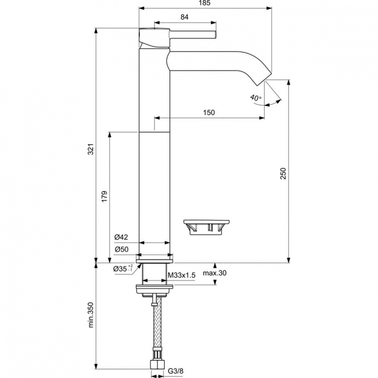 BC269AA Смеситель для раковины Ideal Standard CERALINE - Вид №3