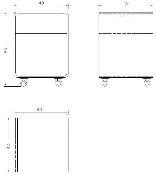 Vallvé Тумба для ванной из акрила на колесиках Acrylic 5020028 - Вид №2