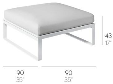 GANDIABLASCO Алюминиевый садовый пуф Flat sun-id-1436415 - Вид №2