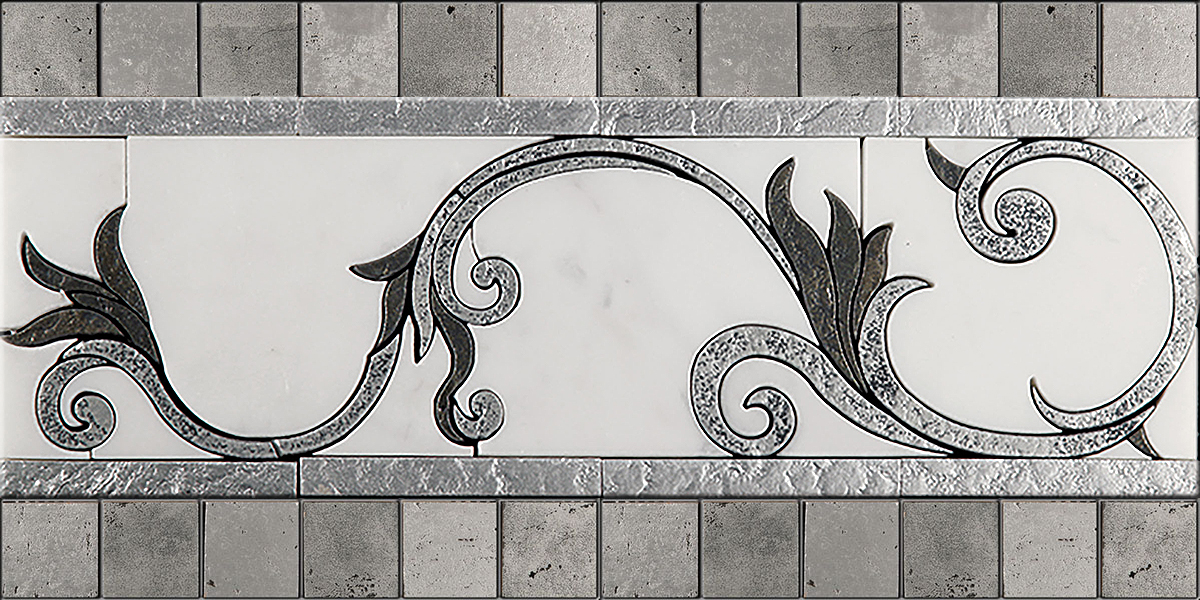 БОРДЮР ИЗ МРАМОРА RM-2 SKALINI FLORAL RM2 - Вид №1