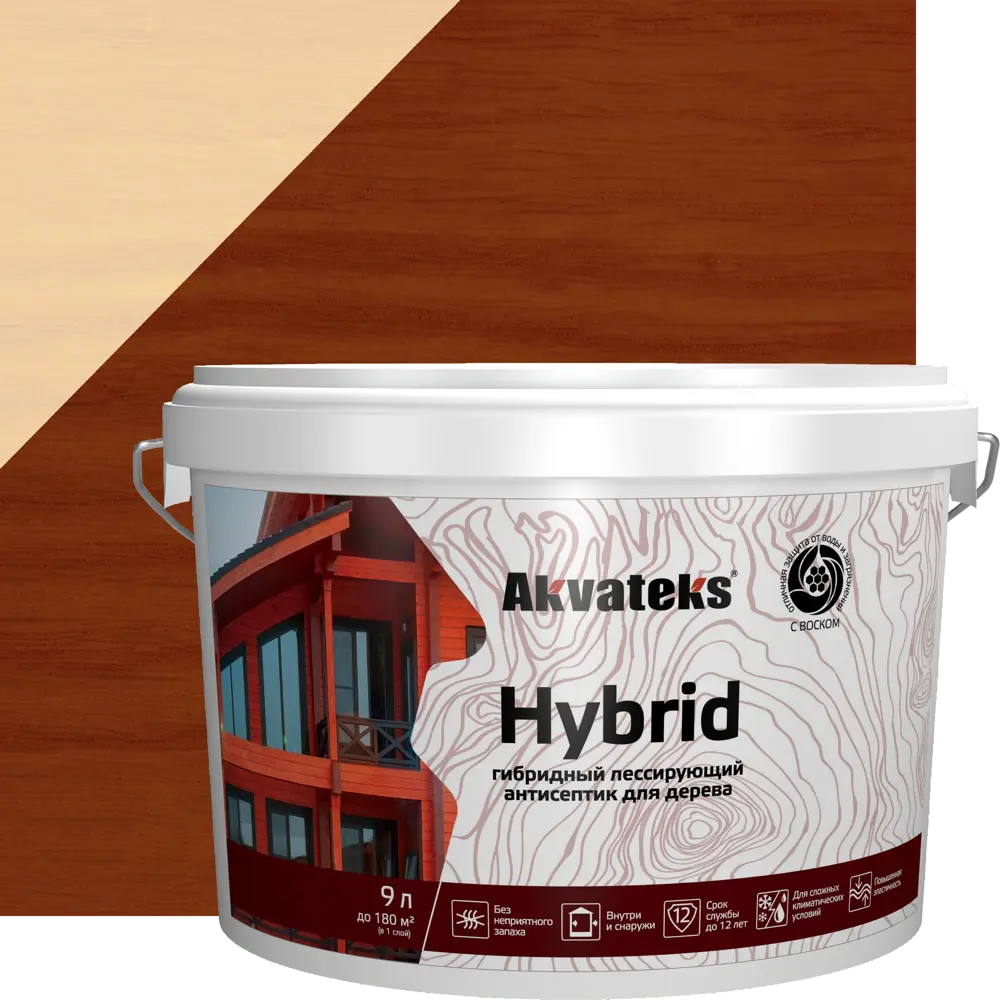 АКВАТЕКС Hybrid - гибридный антисептик для дерева Орех 9 л 86364488 STLM-0068134