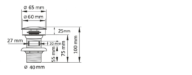 RD001 Донный клапан для раковины LAB.Space  - Вид №1