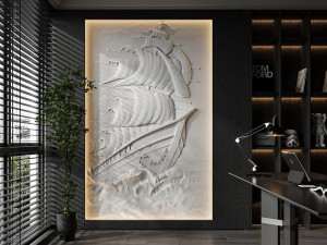 Трехмерная декоративная гипсовая панель