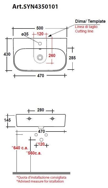 Подвесная раковина настенная овальная Olympia Ceramica Synthesis eco белая sun-id-1475205 - Вид №6