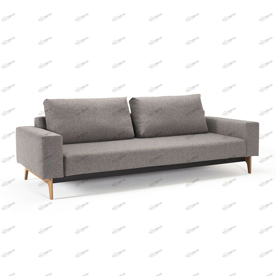 Диван Idun с подушками, подлокотниками Rests и ножками из дуба, серый Innovation Living IDUN521