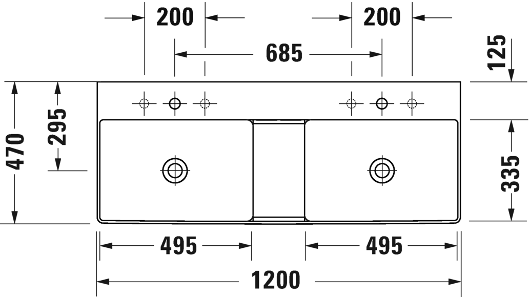 2353120041 Подвесная раковина настенная овальная Duravit DuraSquare - Вид №1