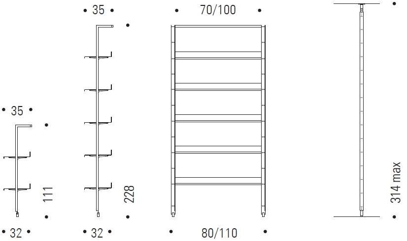 Desalto Книжный шкаф с креплением от пола к потолку sun-id-1414545 - Вид №9