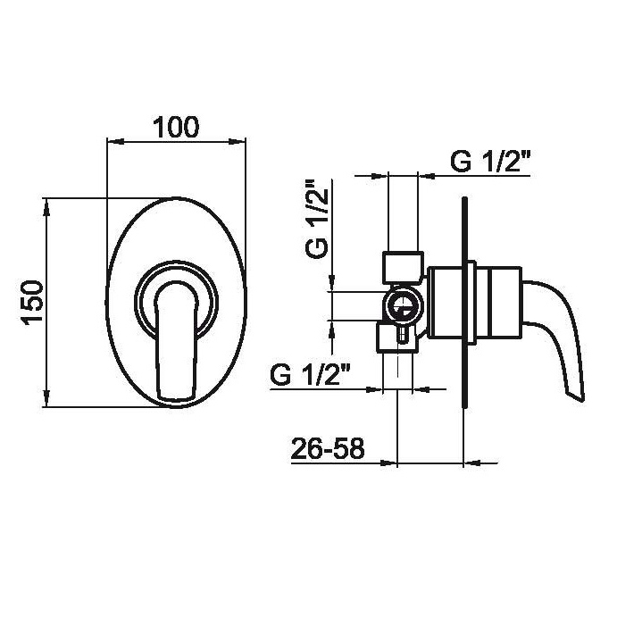 AC0680015 Смеситель для душа Webert Aria - Вид №1