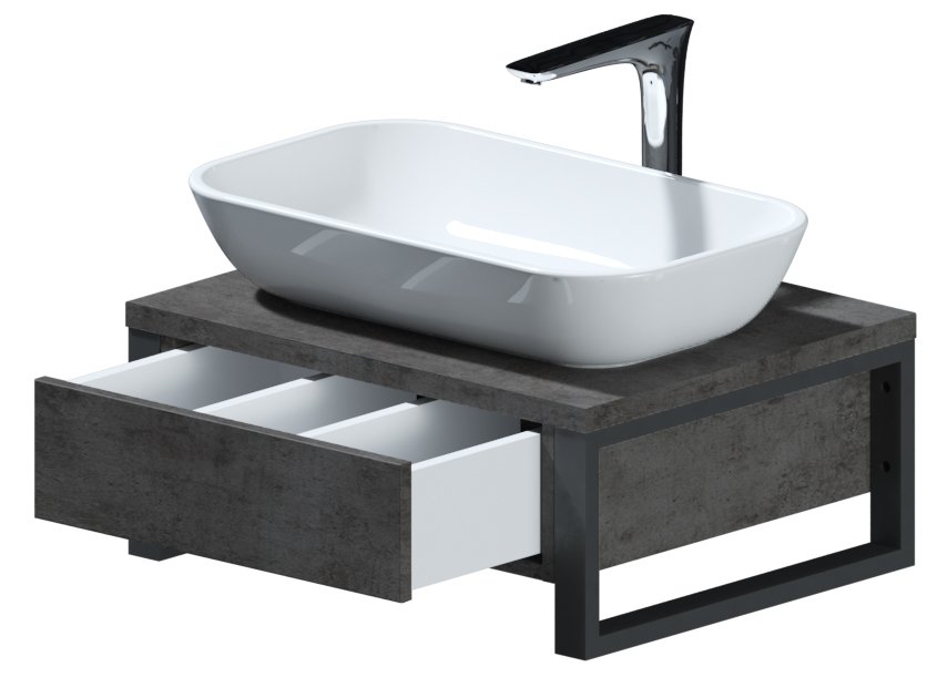 Тумба GRUNGE LOFT 60П 1в.я Бетон темно-серый 1 Marka Ц0000001581