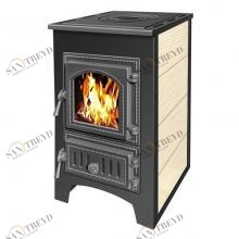 Печь-камин Везувий ПК-01 (270) с плитой (бежевый) 3839